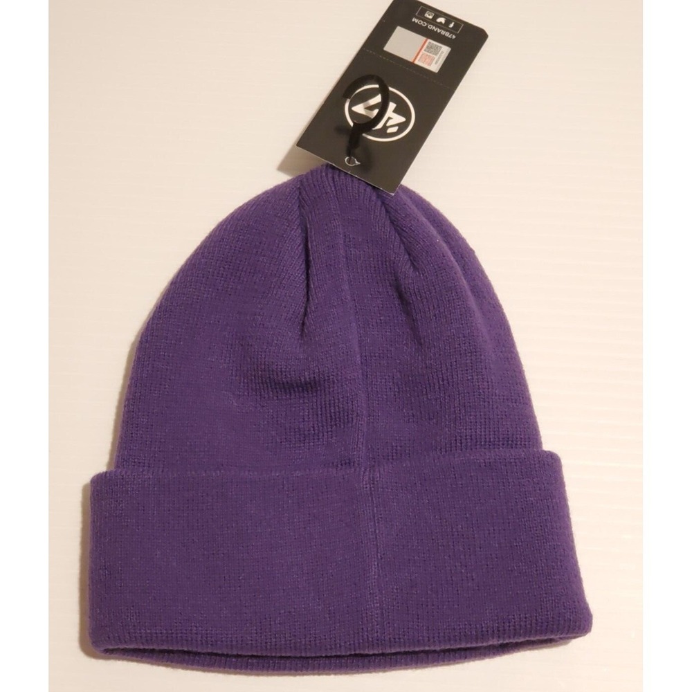 Unisex Clemson University 47 Brand Raised Cuff Knit Cap Purple Orange Logo OSFA - Picture 4 of 5